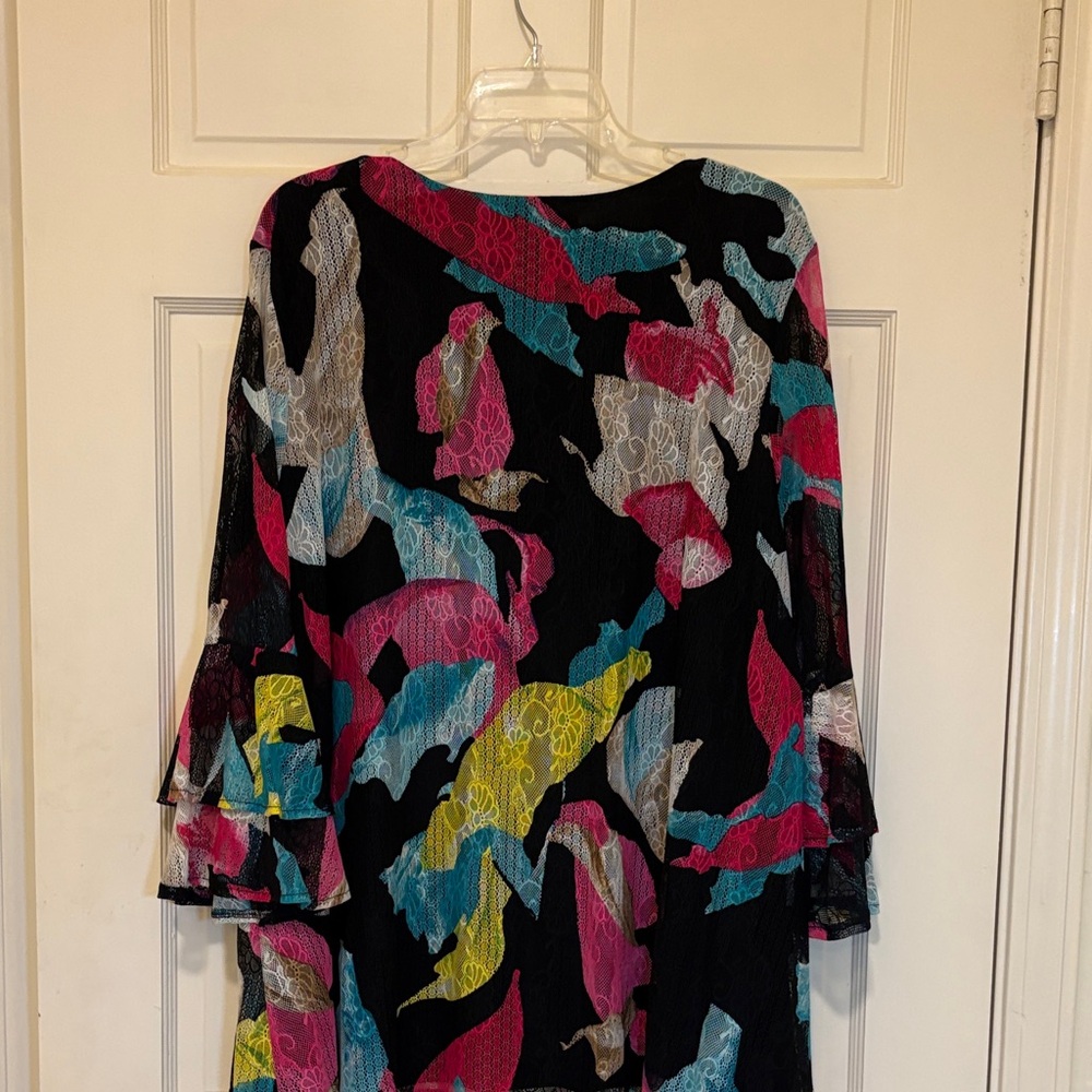 Calessa Black Colorful Elegant Blouse - Picture 5 of 6